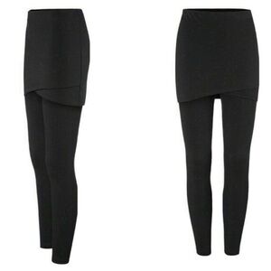 Cabi Black Skirted Leggings Women Small Pull On Stretch Pants‎ Casual Minimalist